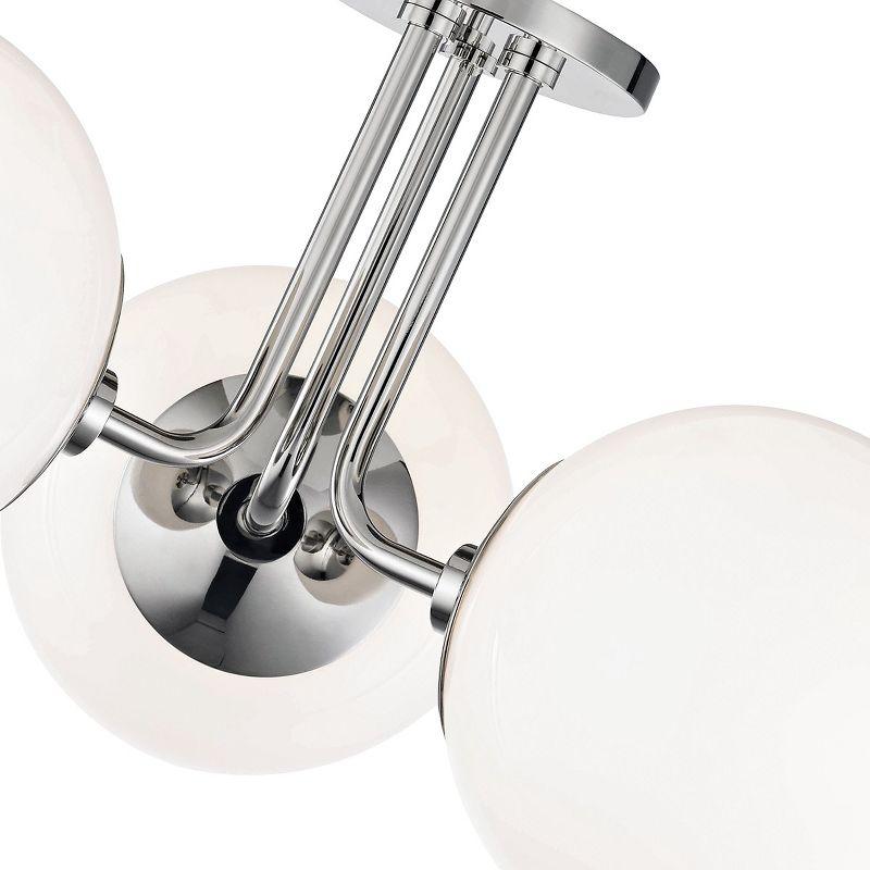 Mitzi Stella 3 - Light Semi-Flush Mount in  Polished Nickel White Shade