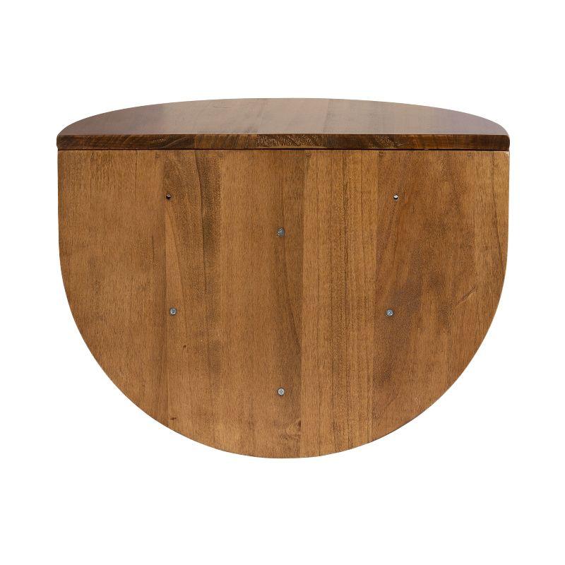 Jalla Rustic Brown Wood Floating Side Table with Shelf