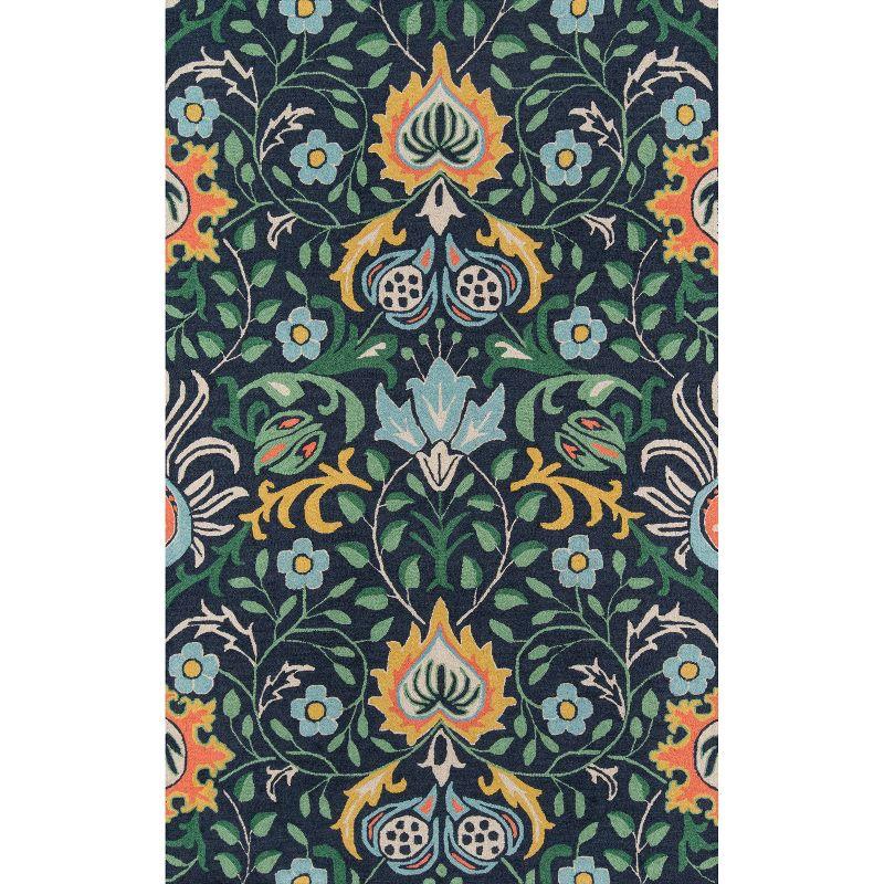 3'9"x5'9" Newport Floral Area Rug Navy Blue - Momeni