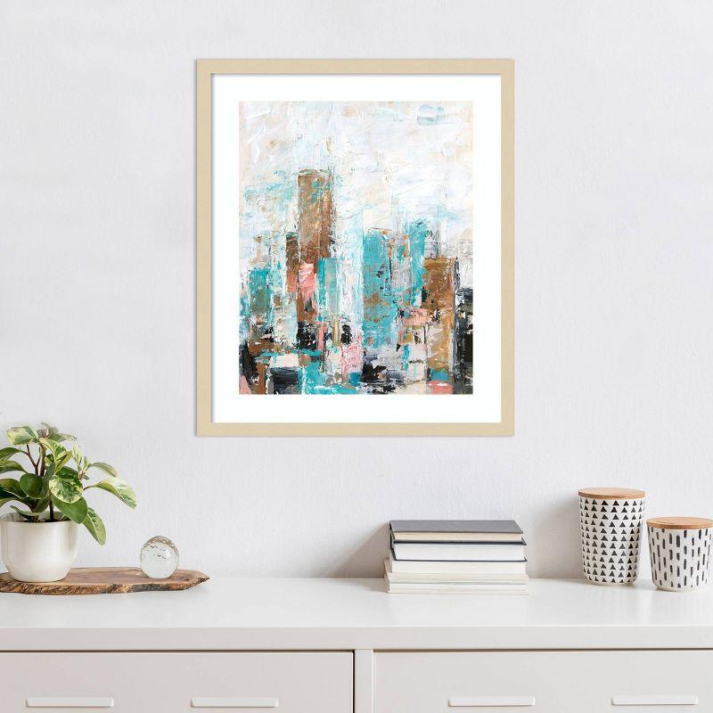 Misty Hues I Svelte Natural Framed Abstract Cityscape Print