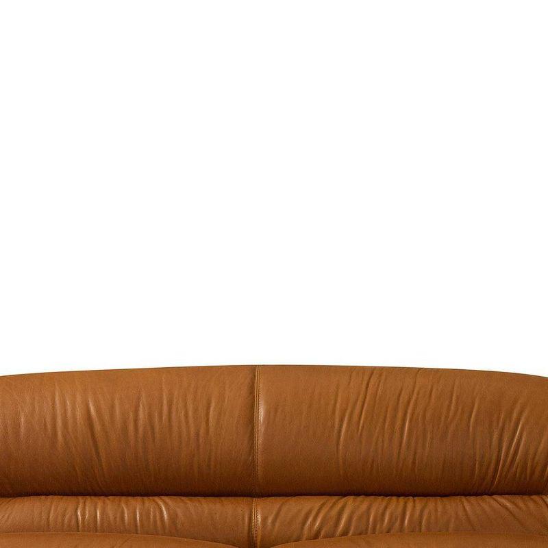 66" Leonia Sofa Cognac Leather - Acme Furniture: Contemporary Metal Legs, Plush Upholstery, Seats Four