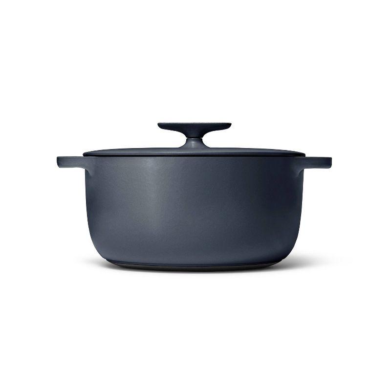 Caraway Home Enameled Cast Iron Dutch Oven with Lid Midnight Blue: 6.5 Qt, Hand Wash, Electric & Gas Compatible