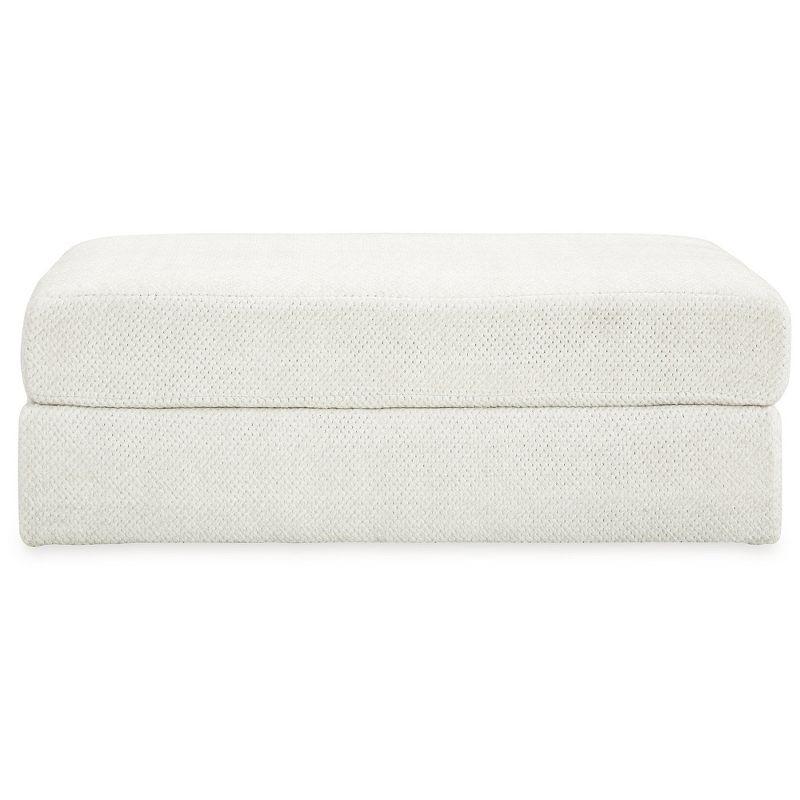 Oversized White Upholstered Contemporary Ottoman