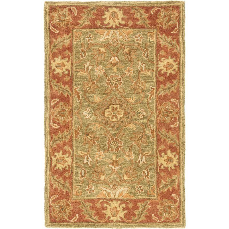 Golden Jaipur GJ250 Hand Tufted Accent Rug - Green/Rust - 2'x3' - Safavieh.