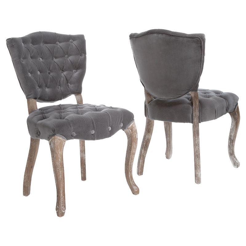 Bates Tufted Dining Chair Set 2ct Gray - Christopher Knight Home