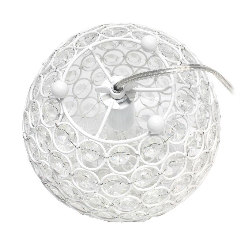 White Crystal Sequin Table Lamp for Kids Nursery