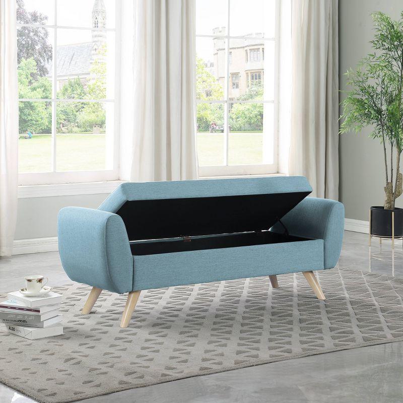 HomePop Modern Boucle Storage Bench with Wood Legs