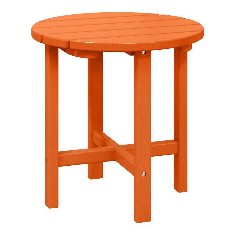 WestinTrends All-Weather Outdoor Patio Round Poly Adirondack Side Table, Orange