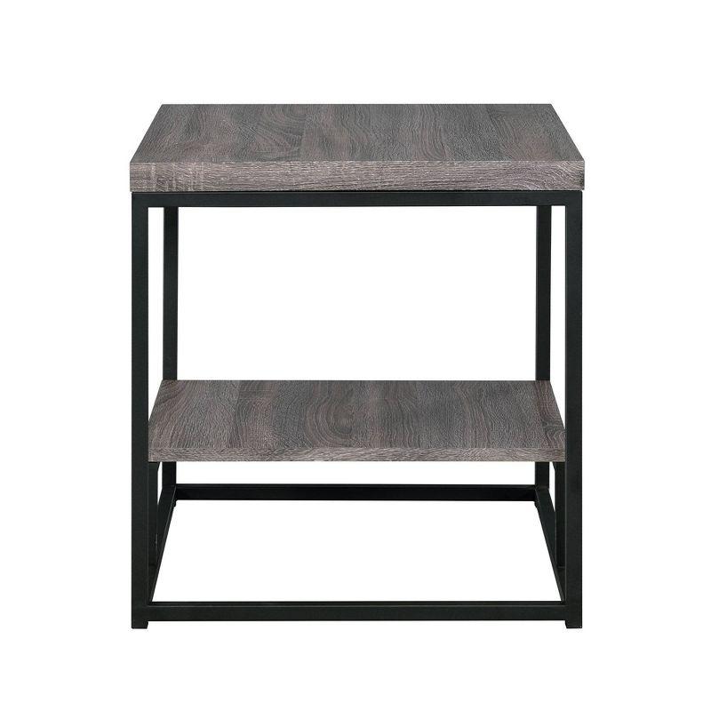 Aspen Weathered Gray Oak Metal Base 3PC Cocktail Table Set