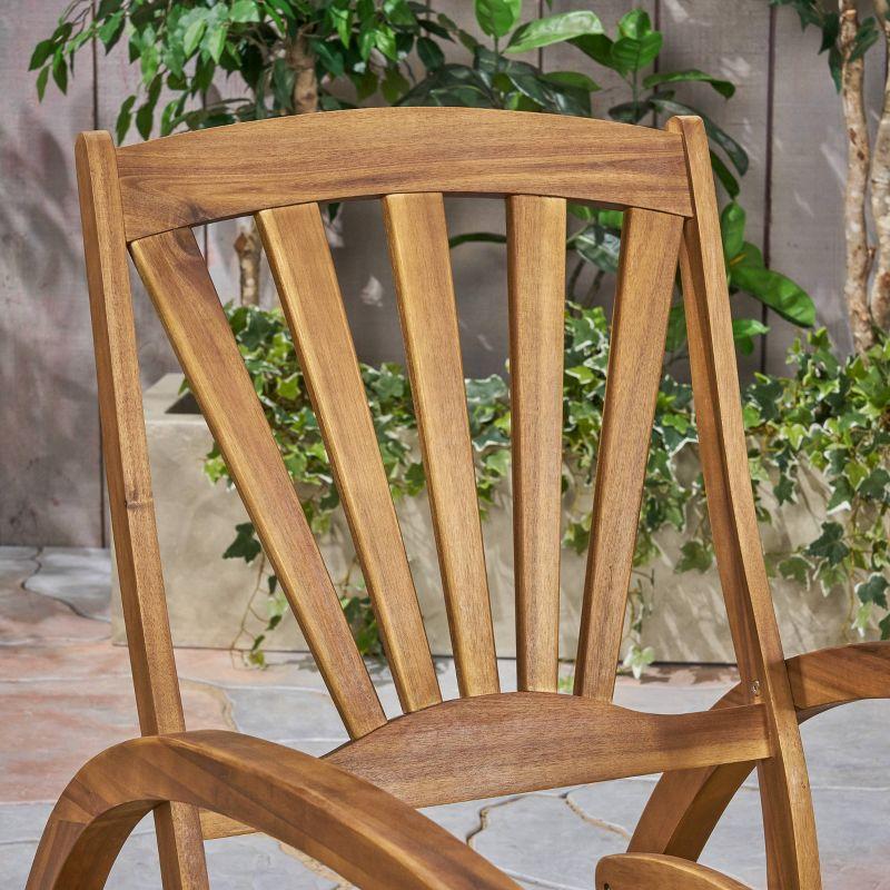 Sunview 3pc Acacia Wood Recliner Rocking Chair Set - Teak - Christopher Knight Home: Weather-Resistant Patio Set