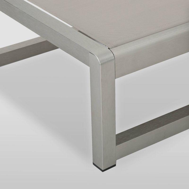 Christopher Knight Home California 2pk Aluminum Chaise Lounge Silver/Gray