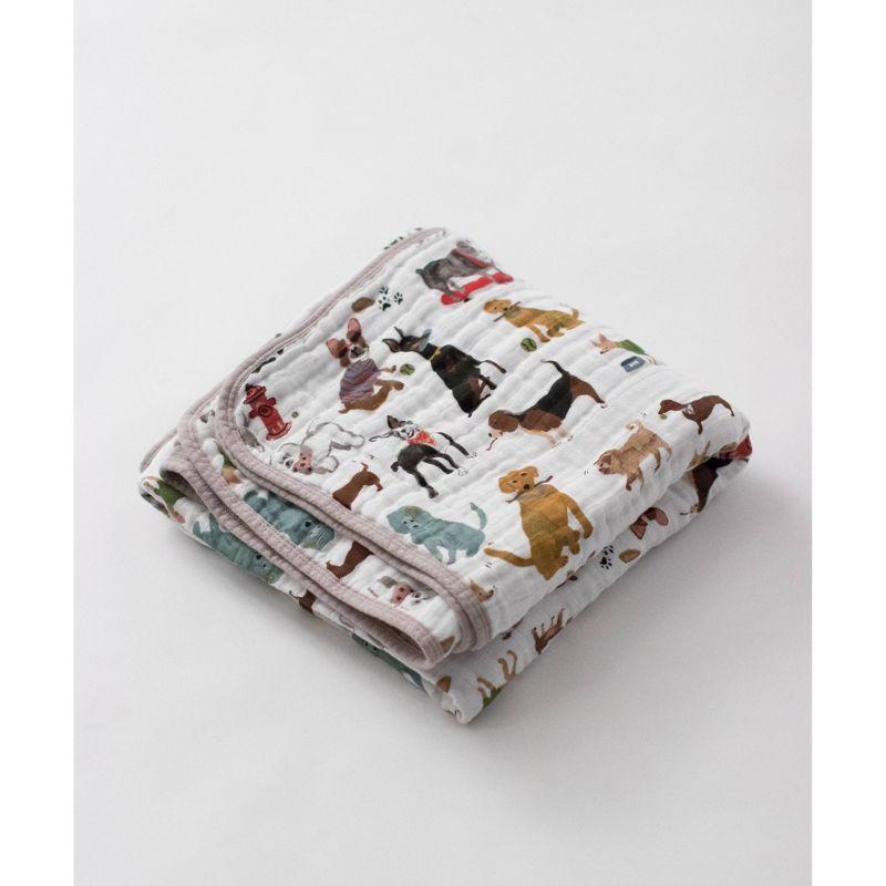 Playful Pups Black Cotton Muslin Baby Quilt