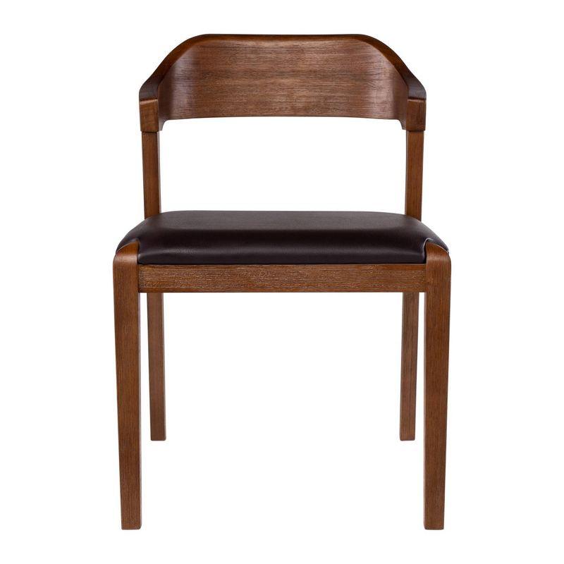 Rasmus Dining Chair Chestnut - Boraam: Acacia Wood, Faux Leather, Easy-to-Clean, 250lb Capacity