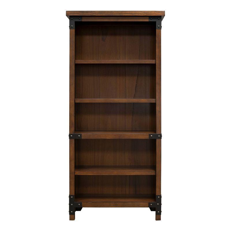 72" Addison Open Bookcase Auburn - Martin Furniture: Arched, Metal Accents, 4 Shelves