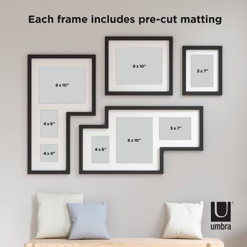 Mingle Gallery Picture Frames Set Black - Umbra: Modern Wall Collage, Multi-Size Photo Display, Sawtooth Mount