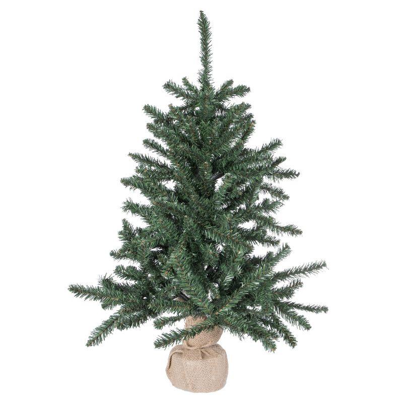 27" Green Pine Artificial Christmas Tabletop Tree with Burlap Base