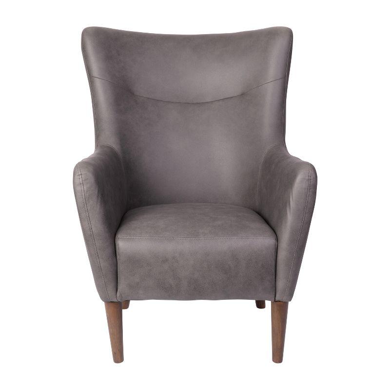 Flash Furniture Connor Traditional Wingback Accent Chair, Commercial Grade Faux Leather Upholstery and Wooden Frame and Legs