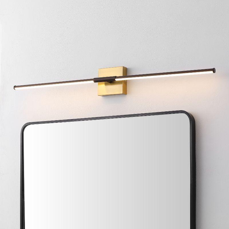 JONATHAN Y Makena 16.25" Modern Minimalist Dimmable Integrated LED Metal Wall Sconce, Oil Rubbed Bronze