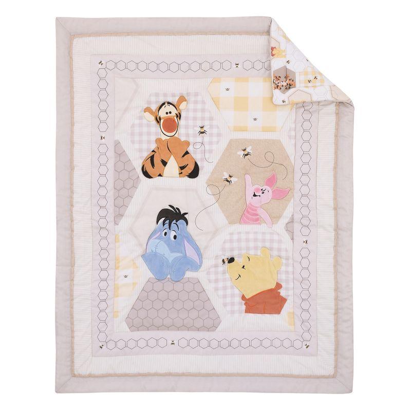 Disney NoJo Disney Winnie the Pooh Hugs and Honeycombs Patchwork with Piglet, Tigger and Eeyore 3 Piece Crib Bedding Set