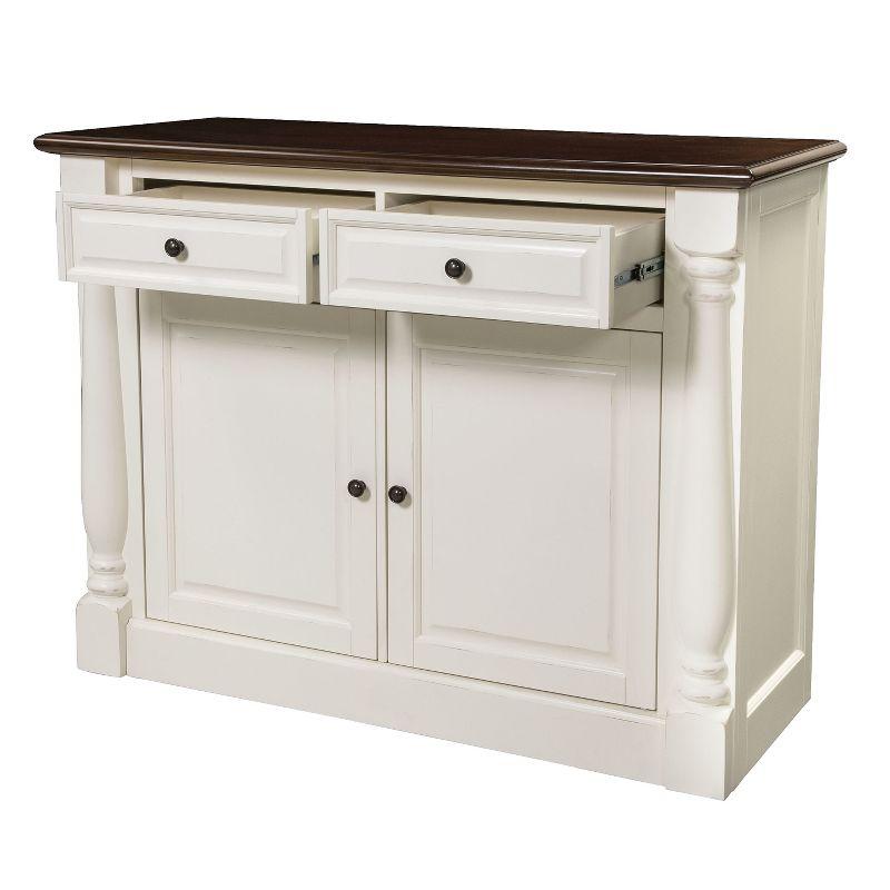 Crosley Shelby Buffet White: Traditional Style Sideboard, Wood Veneer, Adjustable Shelves, Anti-Tip Hardware