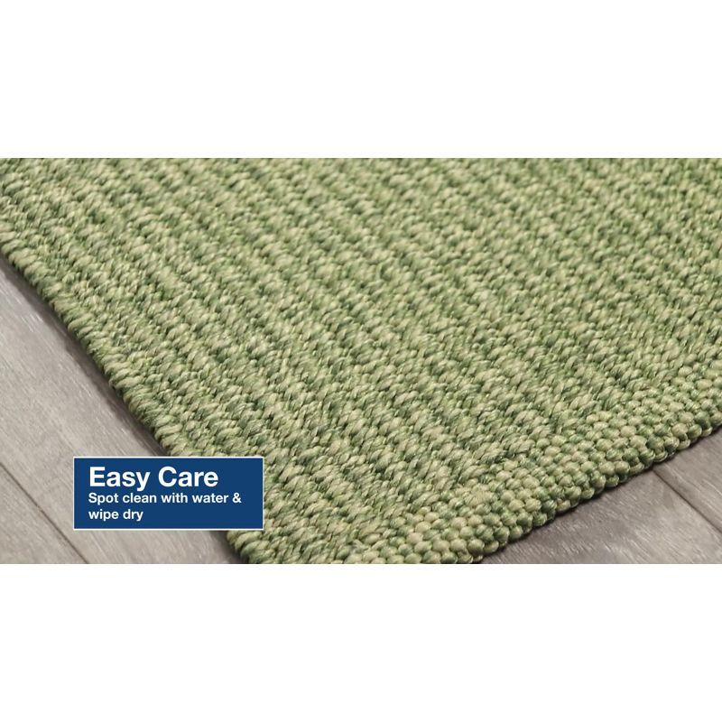 Avalon Green Synthetic 24"x4" Handwoven Indoor/Outdoor Rug