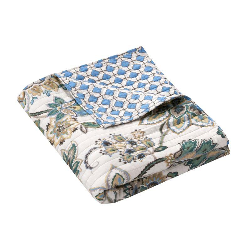 Palladium Grey Floral Quilted Throw - Levtex Home