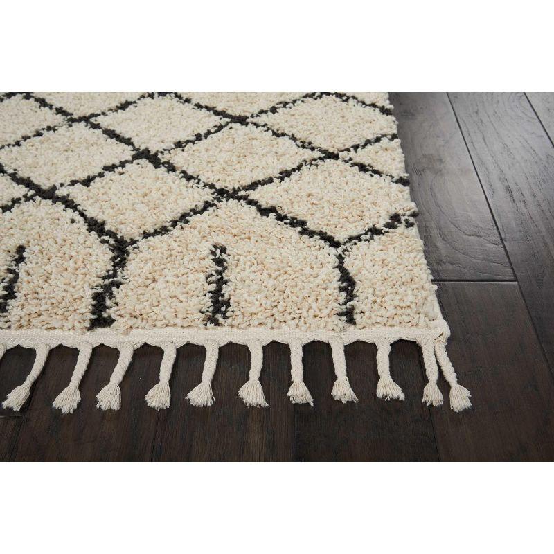 Nourison Marrakesh Shag MRK01 Cream Area Rug 2'2" x 8'1"