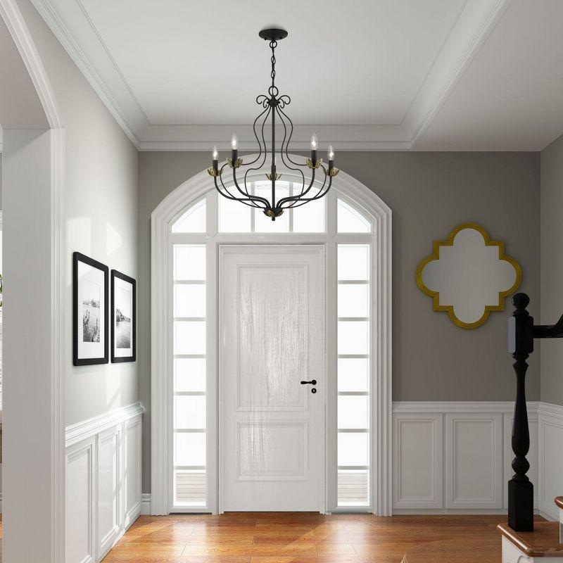 Livex Lighting Katarina 5 - Light Chandelier in  Black/Antique Brass