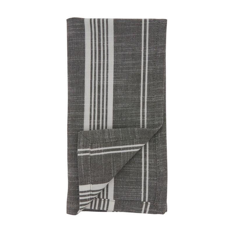 Gray Striped Cotton Table Napkins Set of Four