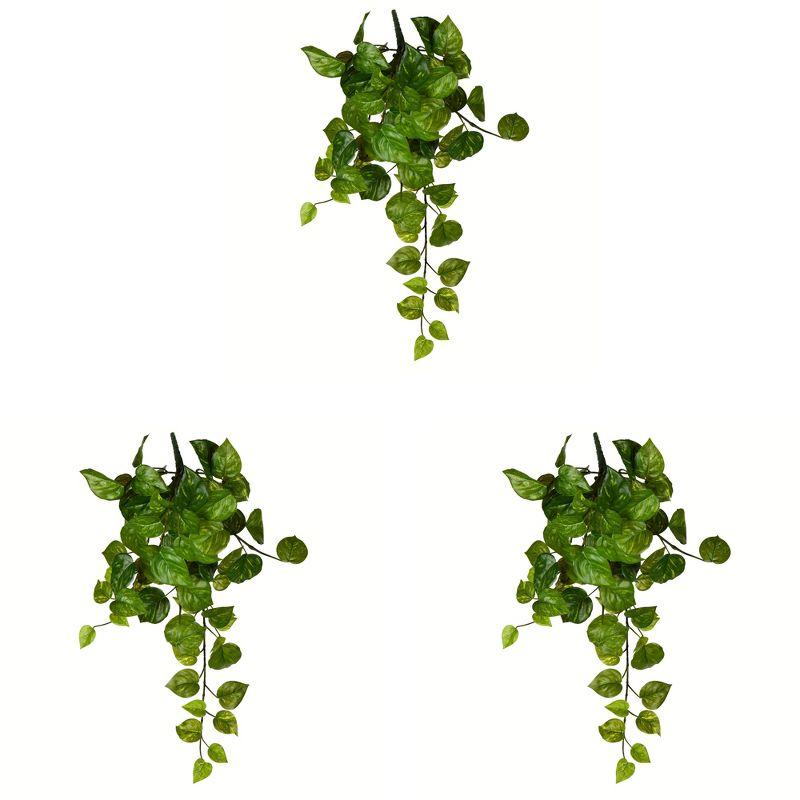 Vickerman 34" Artificial Pothos Hanging Bush.