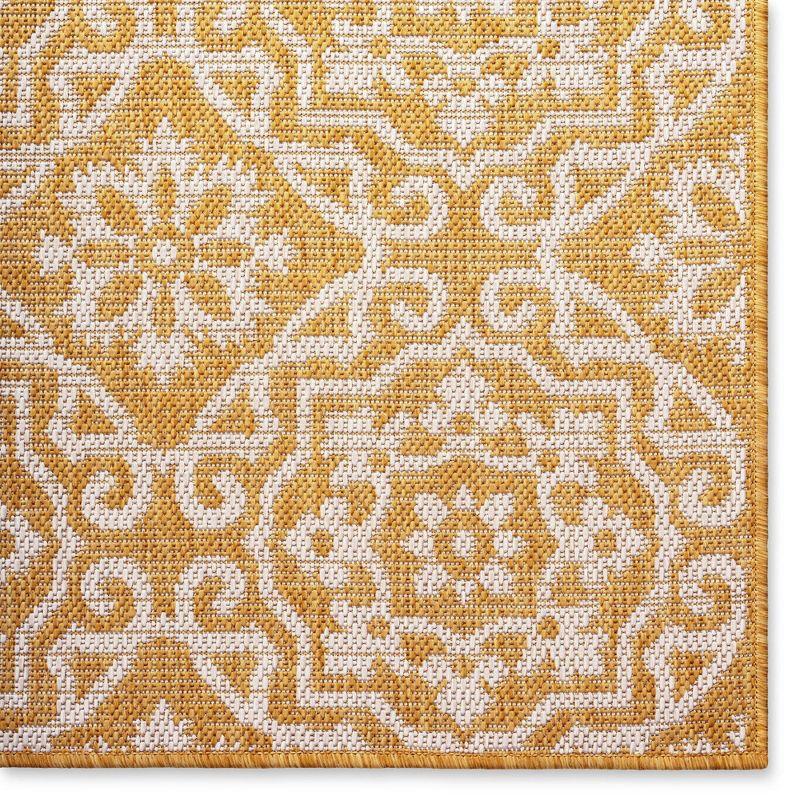 Nicole Miller New York Patio Country Danica Geometric Indoor/Outdoor Area Rug, Yellow/White