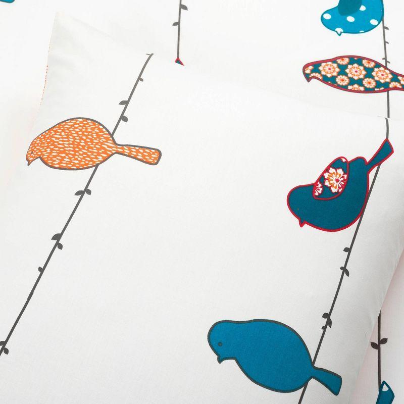 Lush Decor Rowley Birds Reversible Cotton Duvet Cover Multi (Set of 3)