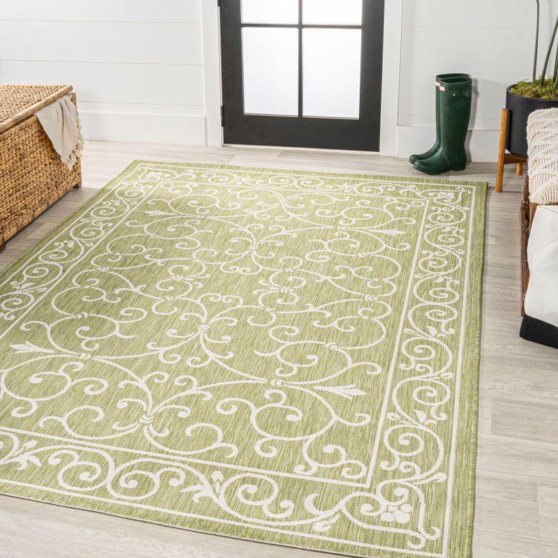 Charleston Vintage Filigree Textured Weave Indoor/Outdoor Area Rug  - JONATHAN Y