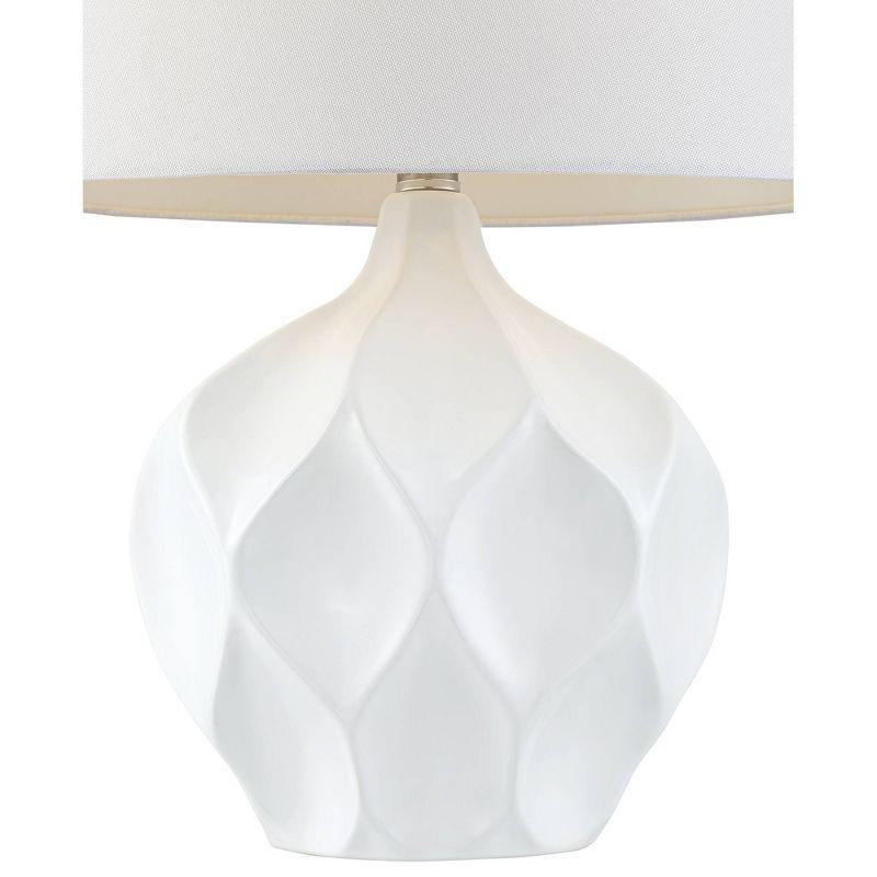 White Ceramic Mid-Century Modern Accent Table Lamps Set of 2