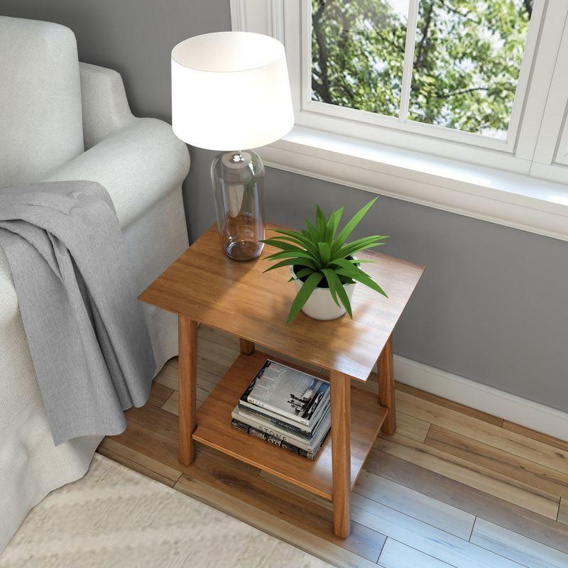 Plank+Beam Nightstand, Solid Wood Mid-Century Modern Bedside Table for Bedroom