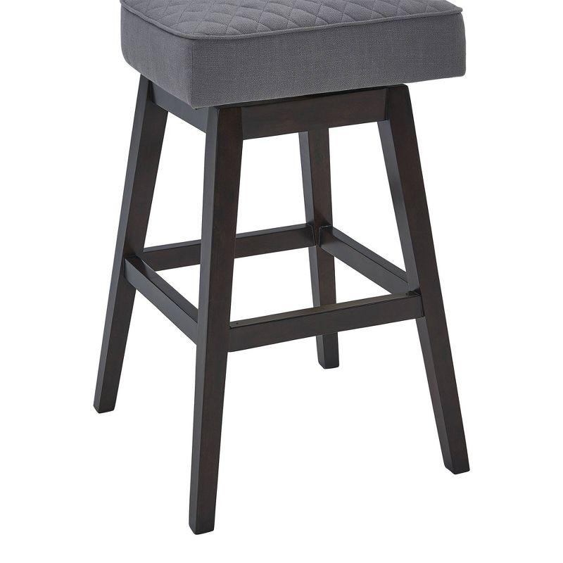 26" Gia Tufted Swivel Counter Height Barstool with Espresso Finish - Armen Living