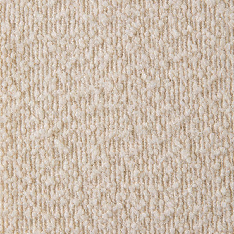 Harper Metal Bench with Boucle Upholstered Cushion, Cream and Black