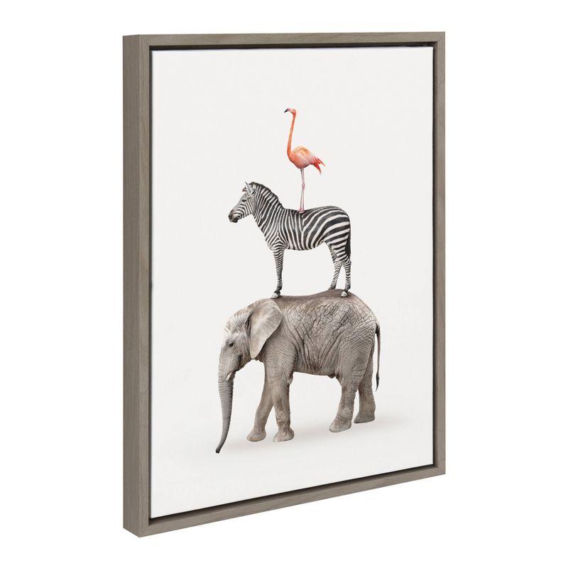 Stacked Safari Animals Canvas Print for Kids