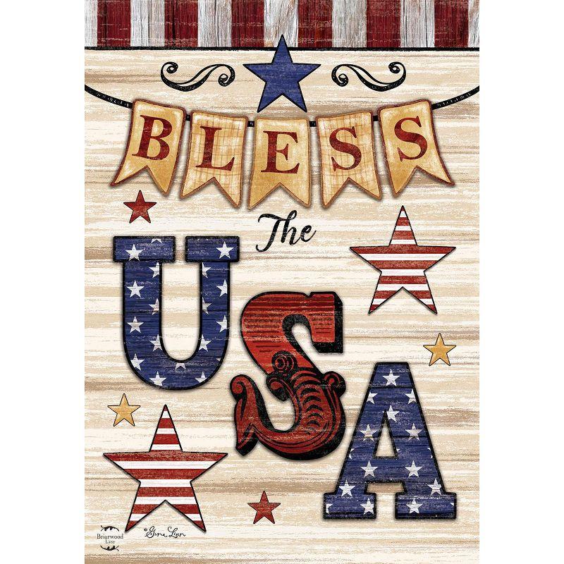 Bless the USA Patriotic Double-Sided Polyester House Flag