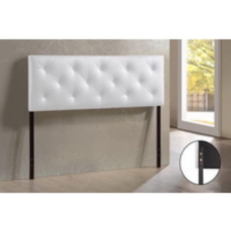 Queen Baltimore Modern and Contemporary Faux Leather Upholstered Headboard: Padded, Rubberwood Frame - Baxton Studio