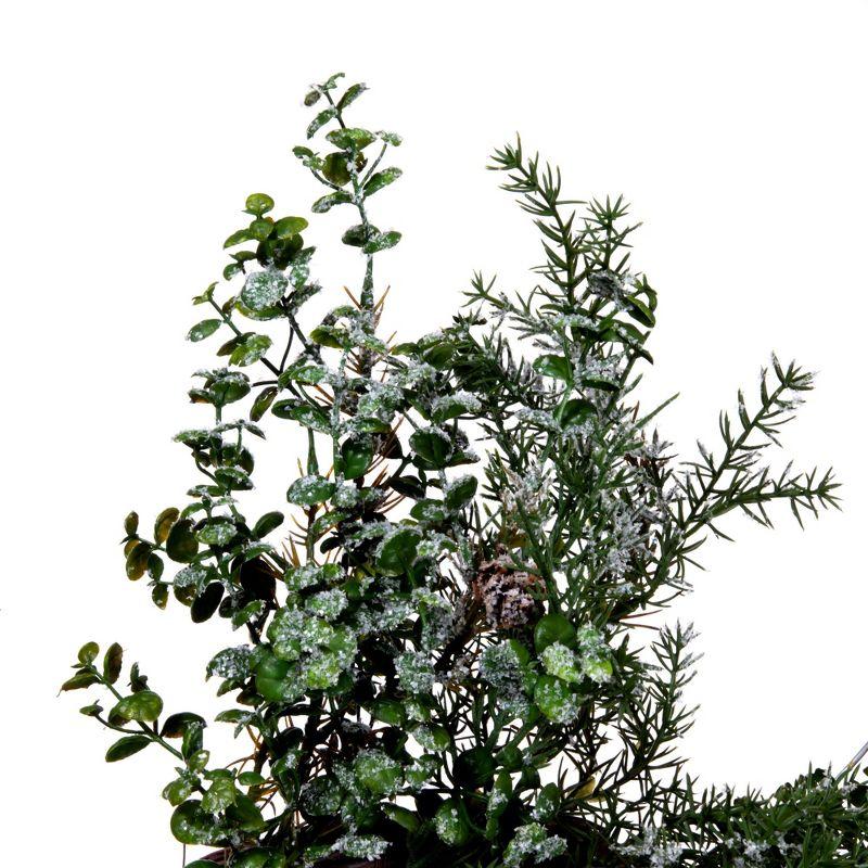 Vickerman Artificial Green Snow Cedar and Eucalyptus Christmas Wreath