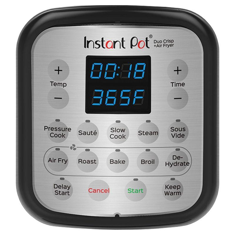 Instant Pot 6qt Crisp Pressure Cooker Air Fryer - Silver: Stainless Steel, Reheat, Air Fry, Saute, Automatic Shut-Off