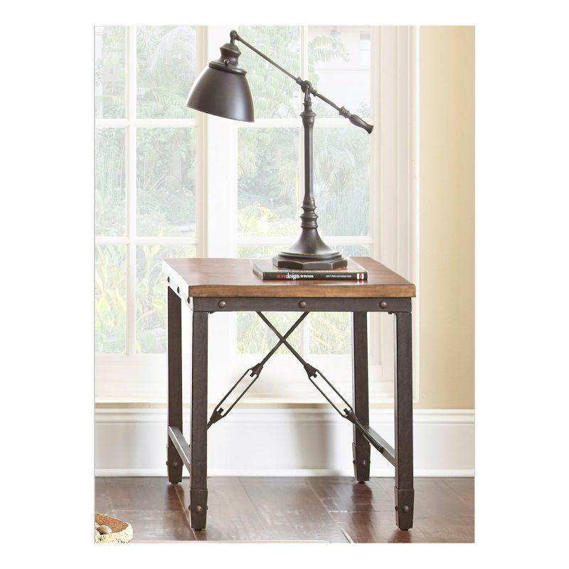 Ashford End Table Antique Honey - Steve Silver Co.: Industrial Style, Pine Veneer, Engineered Hardwoods