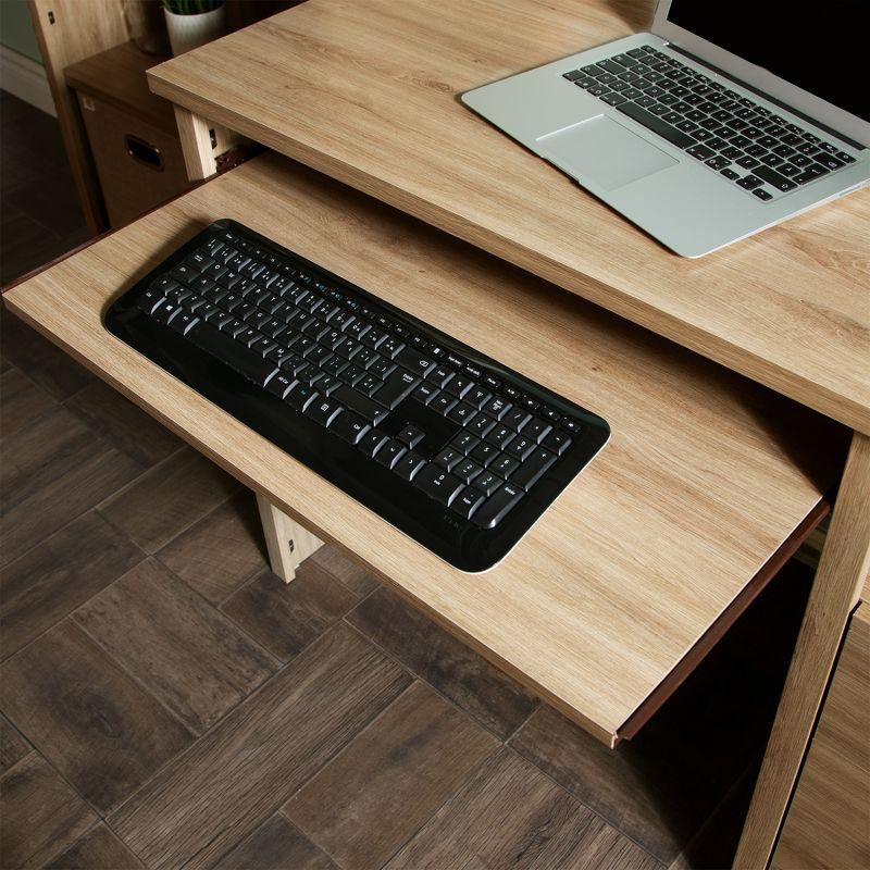 Gascony Computer Desk with Keyboard Tray Rustic Oak - South Shore: Modern Hutch Design, CPU Storage, Laminate Surface