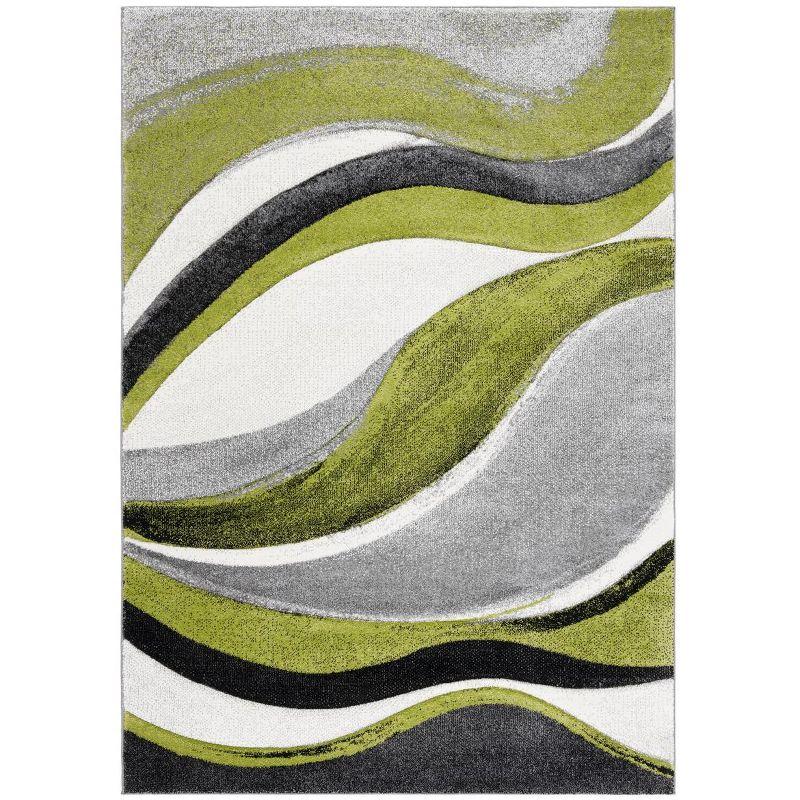 Hollywood HLW766 Machine Made Accent Rug - 2'7"x5' - Grey/Green - Safavieh