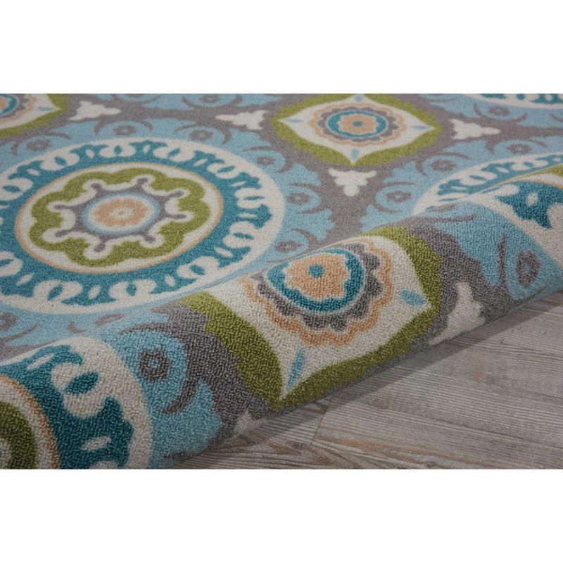 Waverly Sun & Shade "Solar Flair" Jade Indoor/Outdoor Area Rug by Nourison SND16 6'6" x 6'6"