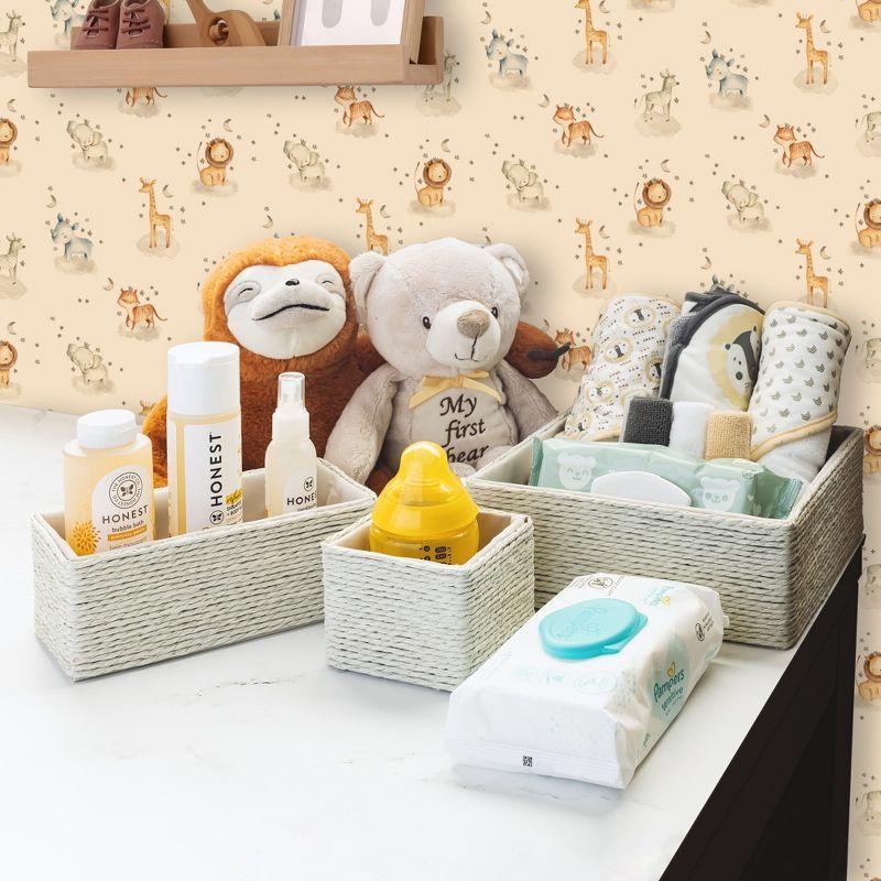 Sorbus Stackable Storage Woven Paper Rope Baskets Set of 4