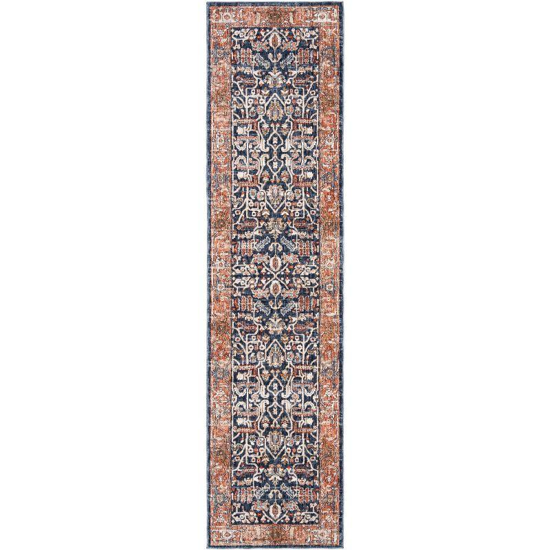 Heirloom HRL703 Power Loomed Runner Rug - Navy/Beige - 2'x8' - Safavieh.