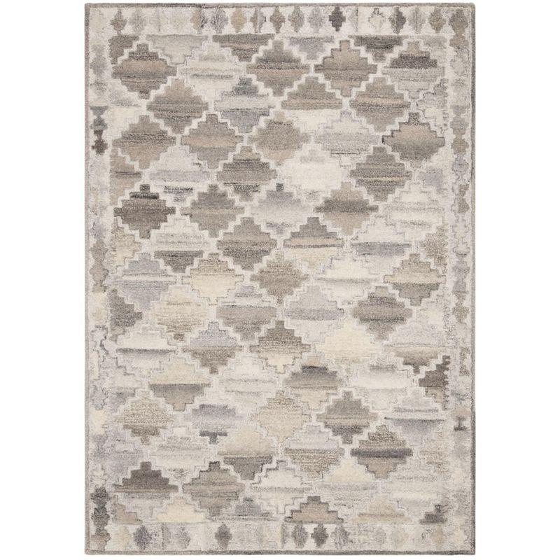 Wyndham WYD803 Hand Tufted Indoor Area Rug - Grey/Taupe - 5'x8' - Safavieh