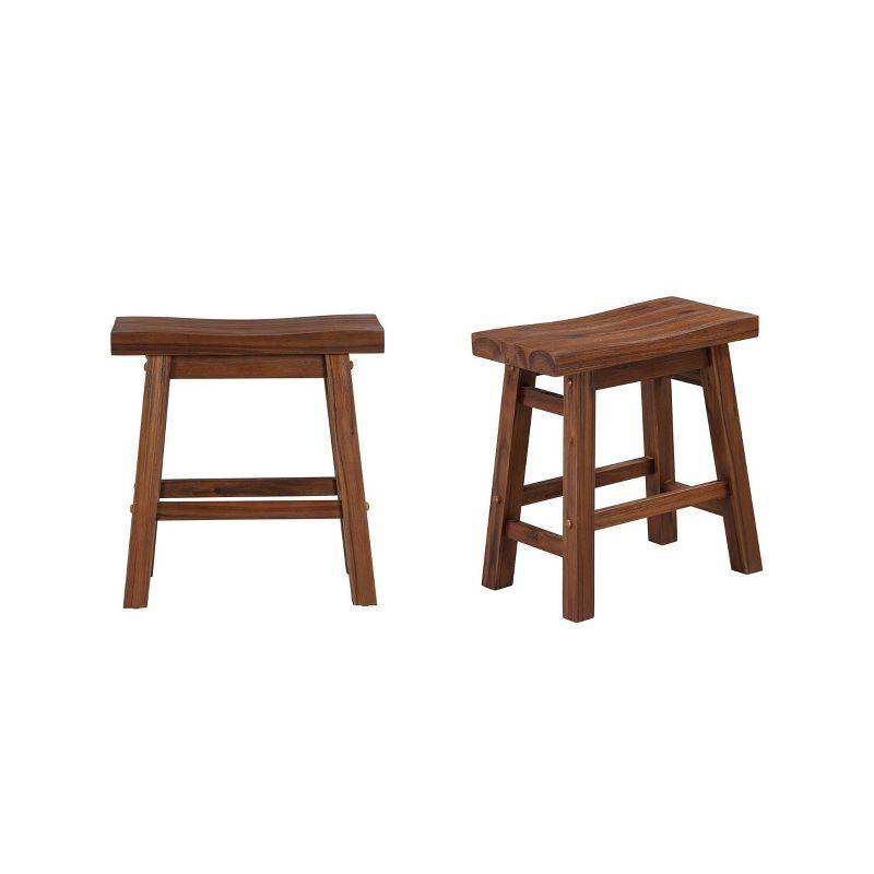 Set of 2 18&#34; Sonoma Saddle Stools Wire Brushed Finish Chestnut - Boraam